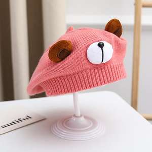 Usine mode mignon ours dessin animé <span class=keywords><strong>tricot</strong></span>é citrouille chapeau petite fille garçons enfants bébé pull artiste chapeau - Product Image 6