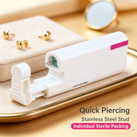 Pistolet de perçage d'oreille hygiénique et sûr, sans douleur, kit de perçage de septum et de piercing de nez 4 mm avec clous