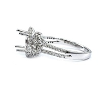 Livraison rapide Noël meilleure qualité 14k solide or blanc diamant naturel forme ronde haute polonais Semi montage anneau pour femme