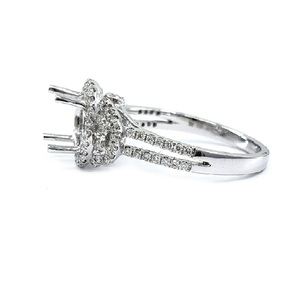 Livraison rapide Noël meilleure qualité 14k solide or blanc diamant naturel forme ronde haute polonais Semi montage anneau pour femme - Product Image 3