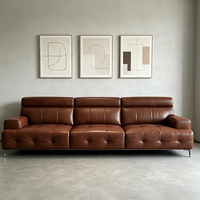 Canapé modulaire en cuir véritable italien moderne, ensemble de salon, mobilier de maison, canapé 3 places en cuir pleine fleur