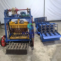 Machine à fabriquer des briques mobiles hydrauliques JIUSHENG 4-45 avec moteur - Producteur de blocs de béton portable multi-tension à haute efficacité