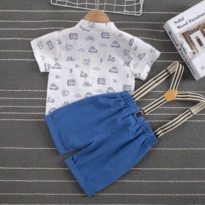 Productos Más Vendidos en China, Camisetas Divertidas de Algodón con Cuello Redondo y Estampado de Dibujos Animados para Niños, Pantalones Overol Azul Claro - Product Image 2