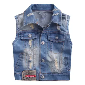 Wholesale Kids Clothing.Ruffle Raglan Denim Patterns Kids Bulletproof Vest