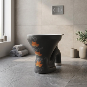 WC européen à siphon en P, sanitaires modernes en céramique, cuvette de toilettes EWC colorée à double impression pour salle de bain - Product Image 4