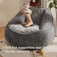 Fauteuil pouf moderne et minimaliste sans cadre ni accoudoirs, compressé sous vide, pour une personne, avec dossier, idéal pour salon décontracté