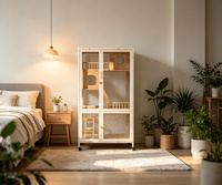 Villa pour chat minimaliste moderne, condo pour chat à plusieurs niveaux, en contreplaqué, MDF, fer, maison pour animaux de compagnie, intérieur/extérieur, pour toutes les saisons