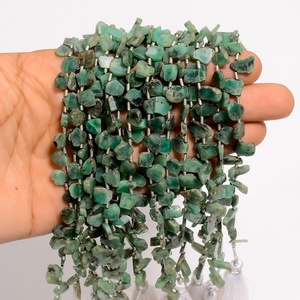 ลูกปัดมรกตหั่นเป็นชิ้นยาว8นิ้วรูปทรงแฟนซีลูกปัดมรกตธรรมชาติ - Product Image 3