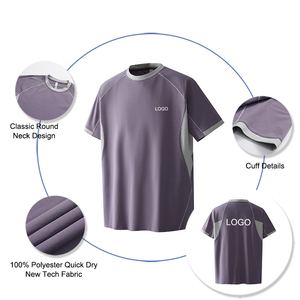 T-<span class=keywords><strong>shirt</strong></span> à col rond et manches raglan avec surpiqûres contrastées, séchage rapide, logo personnalisé, coupe ample, idéal pour le sport en extérieur - Product Image 2