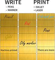 Inkjet Brushed Gold Sliver Rectangle Self-Adhesive Label Printing Waterproof Brushed Gold PET Material Adhesive Paper Roll