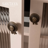 Santaya 实心古董黄铜拉丝手柄创意设计领带/奖牌儿童房抽屉把手家具厨房橱柜拉手