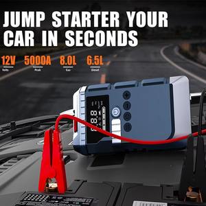 Démarreur de <span class=keywords><strong>voiture</strong></span> 12V 1000A de pointe avec compresseur d'air 22mm, booster de batterie robuste 10000mAh et manomètre de pression des pneus - Product Image 1