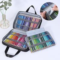 Nouvelle trousse multifonctionnelle transparente et étanche à grande capacité, portable, avec fermeture éclair, pour crayons de couleur et fournitures artistiques