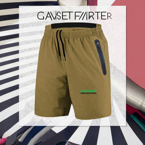 กางเกงขาสั้นออกกำลังกายผู้ชายเอวกลางลายสก็อต แห้งเร็ว ความยาวขาใน 5 นิ้ว ยืดหยุ่นได้ มีเชือกผูก ป้องกันรอยยับ ผ้าแคนวาส - Product Image 2