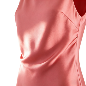 Robe maxi d'été élégante en tissu tissé sans manches, col rond, coupe évasée, rouge |   Robe de plage style bohème pour les vacances |   Robe d'été pour femmes - Product Image 4