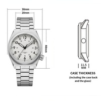 Montres automatiques de luxe OEM NH35 pour hommes, 38 mm, verre saphir, acier inoxydable 316L, fabricant de montres mécaniques