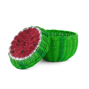 Cesta de Almacenamiento de Sandía Tejida a Mano, Diseño Vietnamita, Ecológica, Decorativa, Organizador de Escritorio, Regalo Festivo - Product Image 2