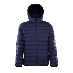 Men winter bubble duck af down coat waterproof 100% nylon shell crane men down jacket with hood