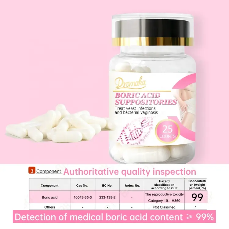 Wholesale Price Private Label Yoni pops Boric acid Suppositories Pills Vaginal Organic boric acid Capsules