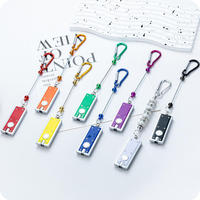 Linterna de Bolsillo Portátil Mini LED con Llavero de Cuentas DIY, Promocional, Metálica, con Serigrafía, Impermeable, de Lujo