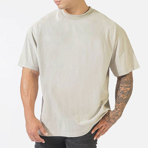Streetwear Baggy Plain Blank Shirts 100% Cotton Oversized Tshirt Manufacturer Heavyweight <b>Drop</b> Shoulder Boxy T-Shirts Unisex - Product Image 1