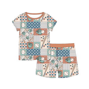 Conjunto de Ropa BSSO1710 Personalizado para Bebé Niño, Estilo Occidental con Estampado de Camuflaje, Estilo Papá, Conjunto de Manga Corta al por Mayor - Product Image 2