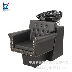 เก้าอี้สระผม Hongzi สีดำ หนัง PU อ่างเซรามิก ทนทาน ใช้ในเชิงพาณิชย์ - Product Image 3