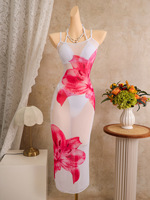 TW 2026 Op maat gemaakte dames halter bikini set met effen kleur, lage taille, thongs en doorschijnend bloemenprint zwempak