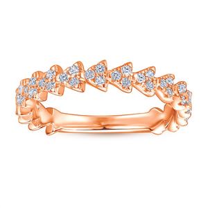 Anillo de Compromiso de Plata de Ley 925 para Mujer, Geometría Triangular, Chapado en Oro Rosa, Chapado en Rodio, Engaste de Puntas, Certificado CMA, Regalo - Product Image 4