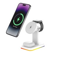 Station de Recharge Sans Fil Multifonctionnelle à Prix de Gros avec Support Téléphone Rétractable