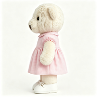 Adorable Ours en Peluche Crème avec Robe Courte Élégante – Jouet en Peluche Charmant