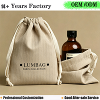 Kantong Serut Katun Daur Ulang dengan Logo Custom, Kantong Debu Bernapas untuk Kemasan Perhiasan, Kosmetik, Perawatan Kulit, Hadiah & Produk Fashion