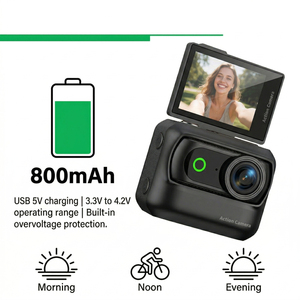 Caméra d'action compacte magnétique avec écran rabattable, portable pour casque, vélo, sports de plein air - Product Image 4