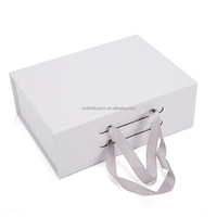Boîtes cadeaux rigides pliables en papier avec ruban, bon marché, pour vêtements, chaussures, maquillage, sacs à main, emballages en papier