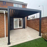 Pérgola independiente de aluminio para patio trasero, espacio exterior para vivir y cenar