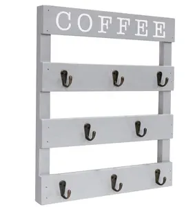 Porte-tasses en bois massif pour la cuisine, support mural, organisateur, rangement et Collection