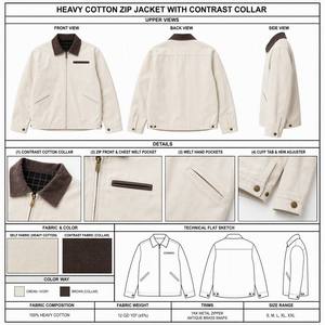 Chaqueta de Trabajo de Lona Estilo Bomber J97 Vintage para Hombre, <span class=keywords><strong>Cuello</strong></span> de Pana en Contraste, Múltiples Bolsillos, Forro de <span class=keywords><strong>Lana</strong></span>, Chaqueta de Primavera, Tallas S-XXL - Product Image 5