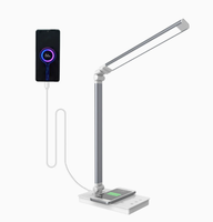 Lampe de bureau LED pour la protection des yeux avec variateur tactile pliable et 5 niveaux de température de couleur, lampe de lecture de table