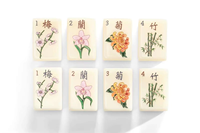 Set Ubin Mahjong Amerika Bermotif Bunga untuk Kolektor Seni Oriental, 160 Pcs Akrilik, Ukiran Anggrek Kupu-kupu, dengan Rak Alas