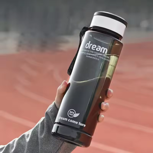 Hot Sales 32oz 1L BPA Free PET Mineral <strong>Plastic</strong> Water <strong>Bottle</strong> Outdoor Sport High-Capacity Water <strong>Bottle</strong> With Time Marker and Rope - Product Image 1