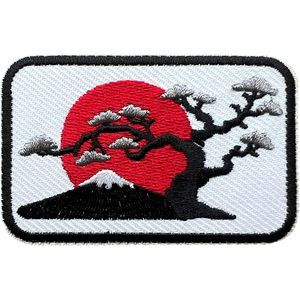 Japanese Sun Rises Embroidery Patch 3 Inches Iron On Sew On Travel <b>Applique</b> Bag Decoration Fabric Patch - Product Image 1