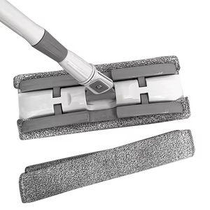 ไม้ถูพื้นไมโครไฟเบอร์แบบแห้งและเปียกสำหรับพื้นไม้ถูพื้นผ้าไมโครไฟเบอร์แบบแบนใช้ซ้ำได้4ชิ้น - Product Image 1