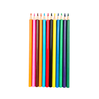 Crayons de couleur hexagonaux, 12 pièces, crayons de couleur en bois brillants standard pour enfants d'âge scolaire, papeterie pour dessin et coloriage, vente en gros