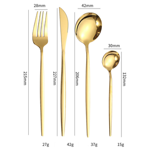 Couverts à dessert de luxe en or <span class=keywords><strong>et</strong></span> argent de qualité supérieure Couteaux à steak Ensemble de couverts roulés pour mariages <span class=keywords><strong>et</strong></span> dîners - Product Image 3