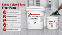 Revêtement en sable époxy coloré, peinture décorative texturée pour sols en béton, garages, entrepôts et surfaces commerciales