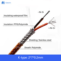 Câble de compensation de thermocouple à isolation Kapton en polyimide, type K/T/J, pour détection de température industrielle, blindage IP65
