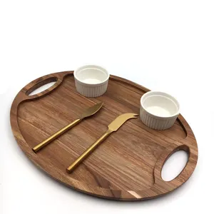 أطباق حلوى سوشي خشبية طبيعية مخصصة مع طبق شاي فنجان قهوة شمعة ديكو صينية صينية طبق جبن
