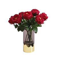 Toucher hydratant Austin Rose décorations pour la maison pour salon en gros Style scandinave ornements de fleurs artificielles