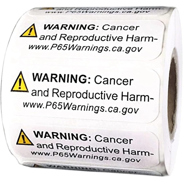 Custom California Proposition 65 Warning Labels California Cancer and Reproductive Harm Sign Labels CA Notice Stickers