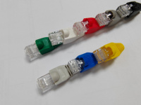 RJ45 tête de cristal câble réseau cordon de raccordement prise UTP Cat5/Cat6 10A Contact cuivre mâle/femelle boîtier PC coupleur en plastique